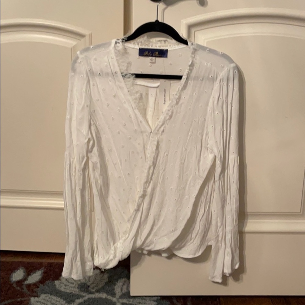 New Francesca’s blue rain blouse